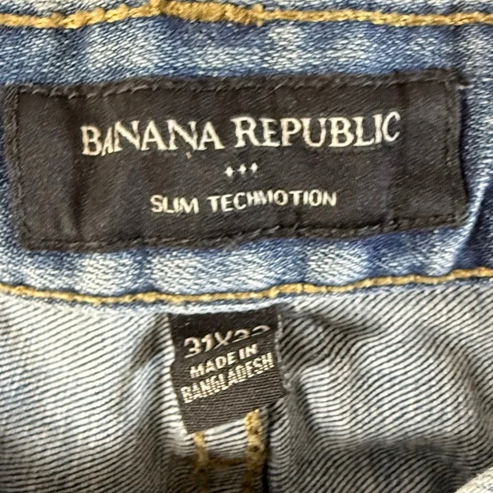 Banana Republic Slim Techmotion Jeans Mens 31x32 Stretch Denim Light Wash Blue